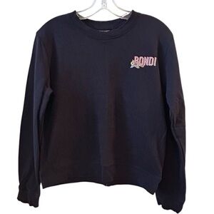 Between the Flags Women's Black Floral Graphic Sweatshirt Size 8 Bondi